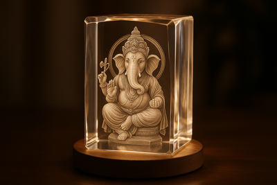 ganesha crystal led lamp